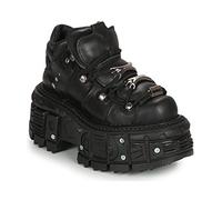 New Rock Bottines en Cuir Militaire Original Plateforme M.TANK106-C2 Noir, 44