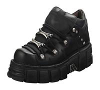 New Rock - Bottines Platforme en Cuir Noir, M106N-S6 Unisex - 38 EU