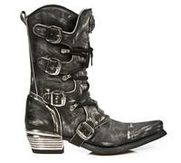 New Rock Homme Gris Dallas Bottes Cuir M 7993-S3