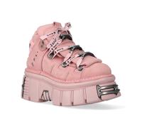 New Rock M-106-C153 Rose Tour Plateforme Cuir Métallisé Gothique Bottines