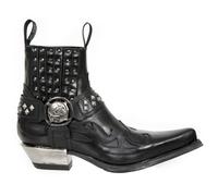 New Rock M 7950-S9 Noir Bottines Ouest Gothique Bracelet Crâne Clouté Métal