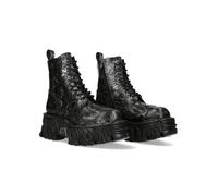 New Rock M.MILI134-C45 Bottes punk rock unisexe en cuir véritable style gothique urbain, Noir , 43 EU