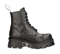 New Rock M-NEWMILI083-S19 Combat Bottes Cuir Noir Motard Militaire Chaussures