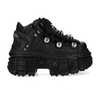 New Rock M-OVERZ106B-C1 Épais Unisexe Noir Métallique Goth Plateforme Bottines