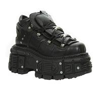 New Rock M-TANK106-C2 Unisexe Noir 100% Cuir Goth Plateforme Punk Mode Bottines Chaussure 11