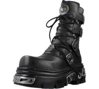 New Rock Botte unisexe M.373-S4 Metallic – cuir vachette noir, semelle Reactor, plateforme 5 cm – 37