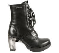 New Rock TR001-S1 Femmes Cuir Bottes Trail Noir Gothique Punk Dentelle