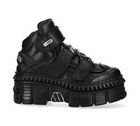 New Rock WALL285-S3 Bottes Gothiques à Plateforme en Cuir Noir Unisexe 45