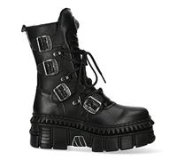 New Rock WALL373-S6 Bottes Unisexes en Cuir Noir à Plateforme Goth Punk 43
