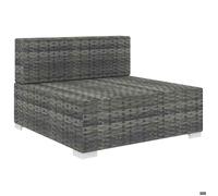 NEW Siège central sectionnel 1 pc et coussins Résine tressée Gris Éléments pour sofa modulable_54579