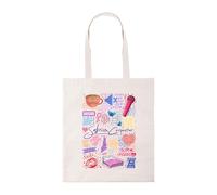 New Spirit Original Sac fourre-tout sabrina charpentier imprimé lyrique sac de courses en coton sacs réutilisables icône emblématique tendance meme nouveauté mignon amusant drôle girly, naturel, One