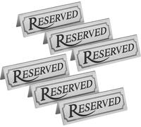New Star Foodservice Neuf étoiles 26900 Acier Inoxydable réservée Table Sign, 4,75 par 3,8 cm, Lot de 6