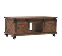 NEW Table basse bar contemporaine Bois de sapin massif 91 x 51 x 38 cm Marron 86355