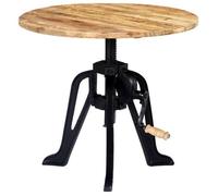 NEW Table d'appoint - Table basse bar contemporaine 60x(46-63) cm Bois de manguier massif et fonte 42745