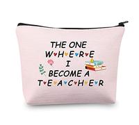 New Teacher Gifts Trousse de maquillage avec fermeture Éclair Inscription The One Where I Become a Teacher to Be, New Teacher Bag,