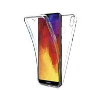 New&Teck Coque 360 Degré Huawei Y6 2019 - Protection intégrale Avant + Arrière en Rigide, Housse Etui Tactile 360 degré - Antichoc, Transparent Y6 2019