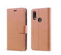 New&Teck Coque Huawei Y6 2019 Housse Etui Portefeuille Cuir Multifonction, Fermeture Magnétique à Clapet Anti-Choc Rose