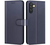 New&Teck Coque pour Samsung Galaxy A13 5G / A04S (Pas pour A13 4G), Housse Etui Portefeuille Cuir Multifonction, Fermeture Magnétique à Clapet Anti-Choc Bleu