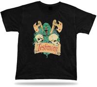 New Testimony Zombie Skull Axe Hardcore Creepy Loose Tshirt Tee Manches Courtes(X-Large)