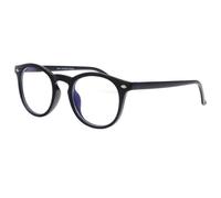 -New Time-Lunettes anti lumiere bleue rondes noires mat mode Vysek - Noir