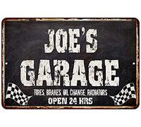 New Tin Sign 8x12 inch Joe's Garage Black Grunge Sign Home Wall
