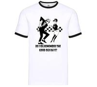 New Tone 2 Rude Ska White Ringer T-shirt pour homme The Specials Retro Tee Top, Good Old Days, XL