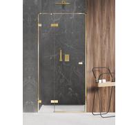 New Trendy Avexa Gold Shine porte de douche 80 cm à ouverture basculante doré brillant/verre transparent EXK-1631