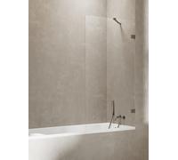 New Trendy Avexa Gunmetal Brushed paroi de baignoire 100 cm monobloc marron brossé/verre transparent EXK-3520