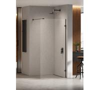 New Trendy Eventa Black Chrome paroi de douche walk-in 60 cm noir brillant/verre transparent EXK-6294