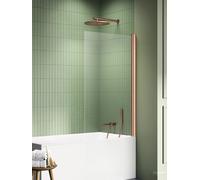 New Trendy New Soleo Copper Brushed paroi de baignoire 70 cm monobloc cuivre brossé/verre transparent P-0121