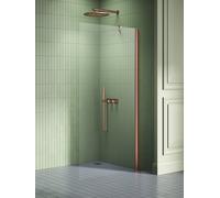 New Trendy New Soleo Copper Brushed paroi de douche walk-in 100 cm cuivre brossé/verre transparent K-2104