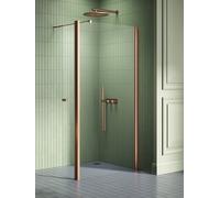 New Trendy New Soleo Copper Brushed paroi de douche walk-in 100 cm cuivre brossé/verre transparent K-2120