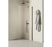 New Trendy New Soleo Gunmetal Brushed paroi de douche walk-in 80 cm graphite brossé/verre transparent K-2260