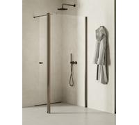 New Trendy New Soleo Gunmetal Brushed paroi de douche walk-in 90 cm graphite brossé/verre transparent K-2274