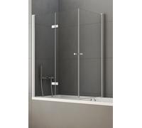 New Trendy New Soleo paroi de baignoire 120 cm trois pièces chrome brillant/verre transparent P-0030/P-0024