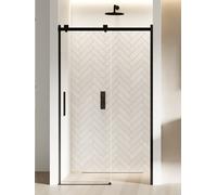 New Trendy Softi Black porte de douche 140 cm coulissant noir mat/verre transparent EXK-3954