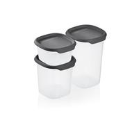New Tupperware Tupperware One Touch Fresh Lot de 3 petits récipients carrés Noir