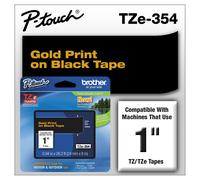 NEW - TZe Standard Adhesive Laminated Labeling Tape, 1w, Gold on Black - TZE354