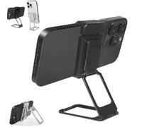 New Upgraded Back Clip Type 360 Folding Bracket, Back Clip Foldable Phone Holder, Metal Double Ring Square Phone Holder, Compatible with All Types Smartphones (Black)