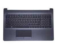 New US Layout Non-Backlit Authentique Ordinateur portable Palmrest Remplacement pour HP 15-DA0004NX, HP 15-DA0004TU Topcase Clavier brillant Compatible avec L20449-001 avec Cadre Noir TouchPad