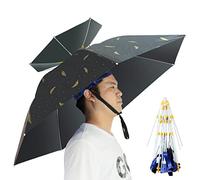 NEW-Vi Chapeau parapluie de pêche, pliable, réglable, 7 baleines, anti-UV, imperméable, pour la pêche, le jardinage, le golf, l'extérieur, prune/noir