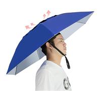 NEW-Vi Chapeau parapluie de pêche, pliable, réglable, 95 cm, parapluies mains libres, 7 baleines, anti-UV et imperméable pour la pêche, le jardinage, le golf, le plein air