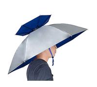 NEW-Vi Chapeau parapluie de pêche pliable réglable multifonction pour l'extérieur (argenté)