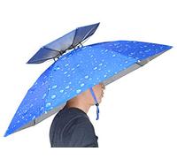 NEW-Vi Chapeau parapluie de pêche pliable réglable multifonction pour l'extérieur (bleu)
