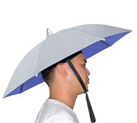 NEW-Vi Chapeau parapluie pliable pour adultes et enfants pour la plage, la pêche, le golf, les fêtes (argent)