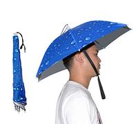 NEW-Vi Lot de 2 chapeaux parapluies mains libres de 63,5 cm pour adultes et enfants, pour la pêche, le golf, le jardinage, le soleil (bleu)