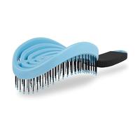 NEW VIDEO! NuWay 4Hair! U.S. Patented Professional Detangling! DoubleC is Double Curved! Best Brush for Applying Any Hair Product! Vented Back - Hair Dryer Safe (Sky Blue)