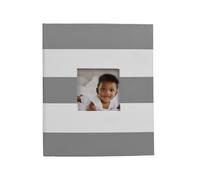 New View Gifts Album photo à rayures grises avec cadre sur le devant, peut contenir 208 photos de 10,2 x 15,2 cm