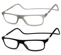 NEW VISION Lunettes 2 pack, Lunettes Loupe, Lunettes De Lecture Magnétique, Longueur RéGlable Lunette De Lecture Homme Femme, NV2904 (C9+C6, 3, x)