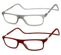 NEW VISION Lunettes 2 pack, Lunettes Loupe, Lunettes De Lecture Magnétique, Longueur RéGlable Lunette De Lecture Homme Femme, NV2904 (C9+C8, 2, x)